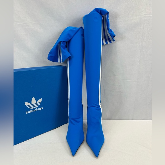 BalenciagaBlue X Adidas Knife Over-The-Knee Boots